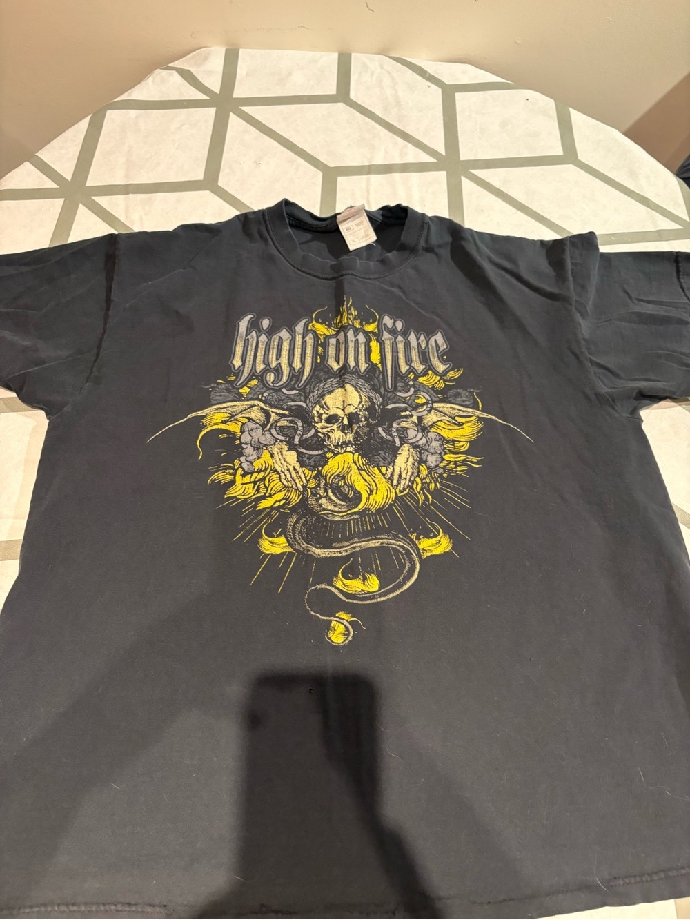 3/15$ Graphic Band Tee - Black with Yellow Print